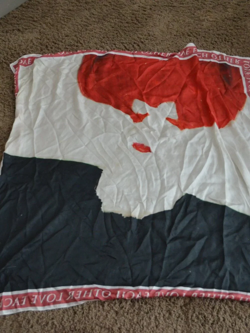 Each x Other Red Black Silk Printed Scarf 47